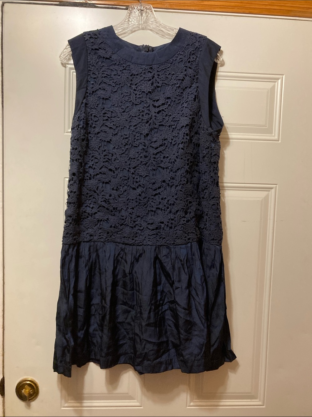 French‎ Connection Navy Lace Sleeveless Drop-Waist Dress 10